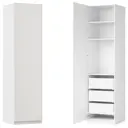 Шкаф распашной Амьен белый 60х232,2х54,5  с 3 полками и 3 ящиками ЛДСП каркас белый